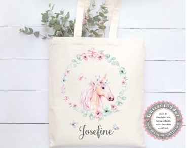 Einhorn Tasche Wechselwäsche Wechselkleidung (personalisiert) für Kindergarten  Wunschname KITA Kindergarten Einschulung Lüttentüddel®